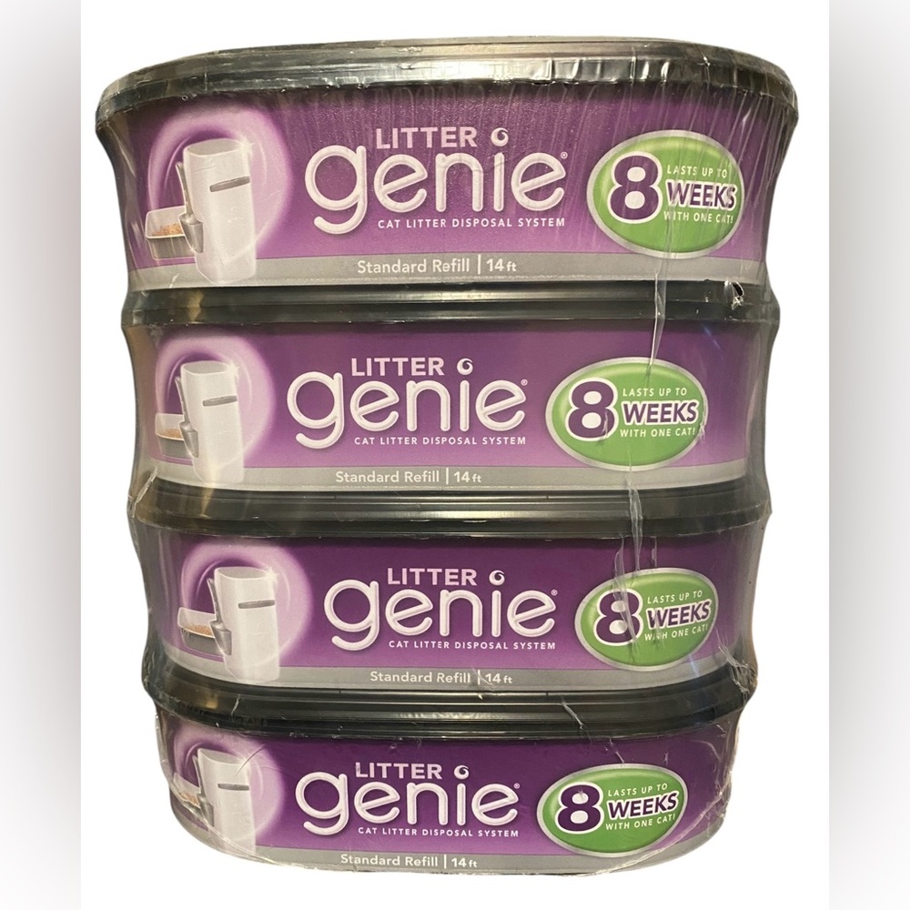 Litter Genie Refill 4 Pack Cat Litter Disposal System Refills New Sealed
